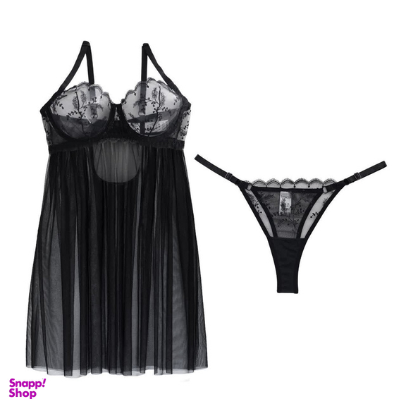 لباس خواب زنانه برتا مدل توری فنردار کد 2200B