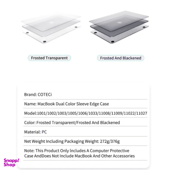 کاور محافظ لپ تاپ کوتسی مدل 11027 مناسب مک بوک ایر A2941 سایز 15.3 اینچ