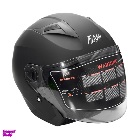 کلاه کاسکت بلوتوث دار فلش مدل 868 Matt Black