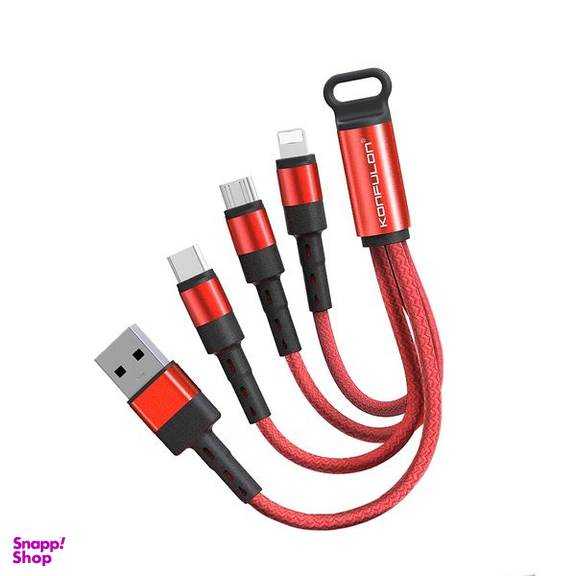 کابل تبدیل USB به microUSB / USB-C / لایتنینگ کانفلون مدل DC07 طول 0.1 متر