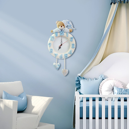 ساعت دیواری کودک نی نی سیس مدل خرس نانان کد W-N/B