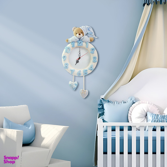 ساعت دیواری کودک نی نی سیس مدل خرس نانان کد W-N/B
