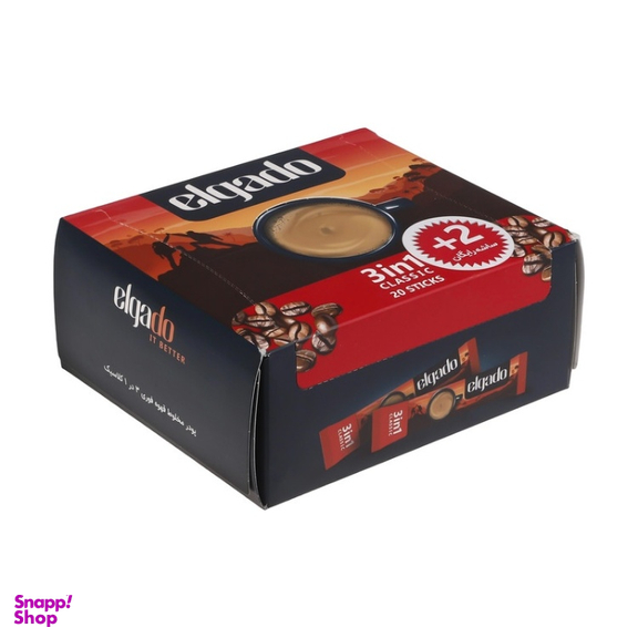 پودر مخلوط قهوه فوری 3×1 کلاسیک الگادو بسته 20 عددی