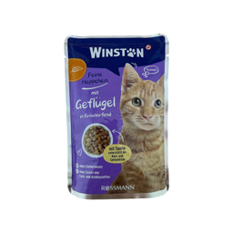 پوچ گربه وینستون طعم گوشت پرندگان و گیاهان معطر وزن 100 گرم