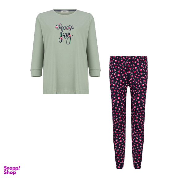 ست بلوز و شلوار راحتی زنانه کد 1037 رنگ سبز