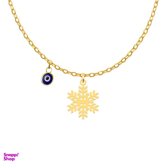گردنبند طلا 18عیار دخترانه کرابو طرح دونه برف مدل Kr11018