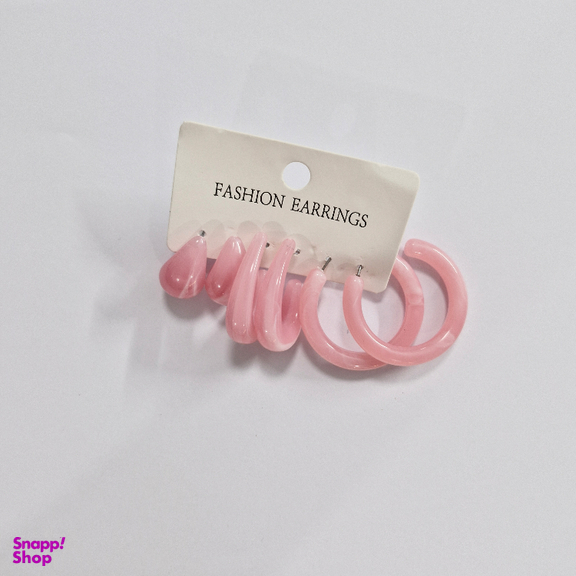 گوشواره زنانه طرح سنگ بسته 3 جفتی