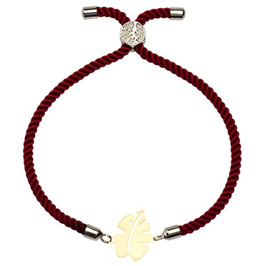 دستبند طلا 18 عیار دخترانه کرابو طرح برگ انجیر مدل Krd1274