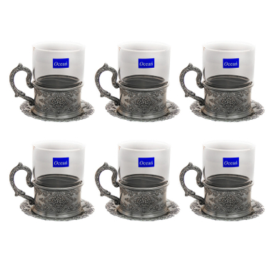 ست فنجان و نعلبکی مدل رز بسته 12 عددی